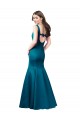 Comprar Azul Verde pavo real Sirena Barco Satén Largo Vestidos de dama de honor / Vestidos de fiesta