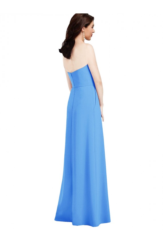Comprar Azul Verde pavo real Trompeta Sin tirantes Crepé Elástico Largo Vestidos de dama de honor / Vestidos de fiesta