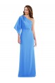 Comprar Azul Verde pavo real Trompeta Un Hombre Crepé Elástico Largo Vestidos de dama de honor / Vestidos de fiesta