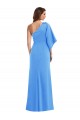 Comprar Azul Verde pavo real Trompeta Un Hombre Crepé Elástico Largo Vestidos de dama de honor / Vestidos de fiesta
