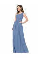 Comprar Azul Windsor Cubierta Un Hombre Gasa Largo Vestidos de dama de honor