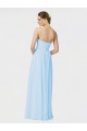 Comprar Azul cielo claro línea A Cuello de Corazón Sin tirantes Gasa Largo Vestidos de dama de honor