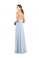Comprar Azul cielo claro línea A Sin tirantes Gasa Largo Vestidos de dama de honor
