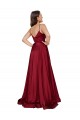 Comprar Azul francés línea A Tirantes espagueti Satén sedoso Largo Formales Vestidos de dama de honor / Vestidos de fiesta