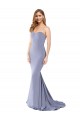 Comprar Azul humo Sirena Cuello de Corazón Sin tirantes Crepé Elástico Largo Formales Vestidos de dama de honor / Vestidos de fiesta