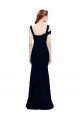 Comprar Azul marina oscuro Sirena Hombros Descubiertos Crepé Elástico Largo Formales Vestidos de dama de honor / Vestidos de fiesta
