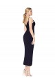 Comprar Azul marina oscuro Sirena Tirantes espagueti Crepé Elástico Corto Asimétrico Formales Vestidos de dama de honor / Vestidos de fiesta / Vestidos de cóctel