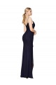 Comprar Azul marina oscuro Sirena Tirantes espagueti Gasa Largo Formales Vestidos de dama de honor / Vestidos de fiesta