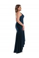 Comprar Azul marina oscuro Sirena Tirantes espagueti Satén sedoso Largo Asimétrico Formales Vestidos de dama de honor / Vestidos de fiesta