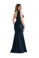 Comprar Azul marina oscuro Sirena Un Hombre Halter Satén sedoso Largo Formales Vestidos de dama de honor / Vestidos de fiesta