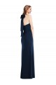 Comprar Azul marina oscuro Trompeta Cuello Alto Crepé Elástico Largo Vestidos de dama de honor / Vestidos de fiesta
