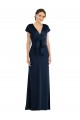 Comprar Azul marina oscuro Trompeta Hombros Descubiertos Crepé Elástico Largo Formales Vestidos de dama de honor / Vestidos de fiesta
