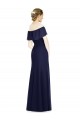 Comprar Azul marina oscuro Trompeta Hombros Descubiertos Gasa Largo Vestidos de dama de honor
