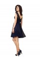 Comprar Azul marina oscuro línea A Barco Tul Encaje Corto Vestidos de dama de honor / Vestidos de cóctel