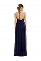 Comprar Azul marina oscuro línea A Halter Gasa Largo Vestidos de dama de honor