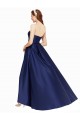 Comprar Azul marina oscuro línea A Sin tirantes Satén Largo Asimétrico Formales Vestidos de dama de honor / Vestidos de fiesta