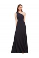 Comprar Azul marina oscuro línea A Un Hombre Crepé Elástico Largo Formales Vestidos de dama de honor / Vestidos de fiesta