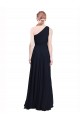 Comprar Azul marina oscuro línea A Un Hombre Gasa Largo Vestidos de dama de honor