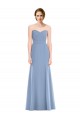 Comprar Azul polvoriento Sirena Cuello de Corazón Sin tirantes Gasa Largo Vestidos de dama de honor