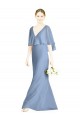 Comprar Azul polvoriento Trompeta Cuello en V Gasa Largo Vestidos de dama de honor