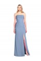Comprar Azul polvoriento Trompeta Sin tirantes Gasa Largo Vestidos de dama de honor