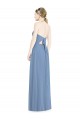 Comprar Azul polvoriento línea A Halter Gasa Largo Vestidos de dama de honor