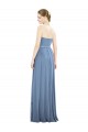 Comprar Azul polvoriento línea A Sin tirantes Gasa Largo Vestidos de dama de honor