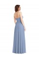 Comprar Azul polvoriento línea A Sin tirantes Gasa Largo Vestidos de dama de honor