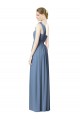 Comprar Azul polvoriento línea A Un Hombre Gasa Largo Vestidos de dama de honor
