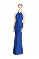 Comprar Azul real Trompeta Halter Cuello Alto Gasa Largo Vestidos de dama de honor