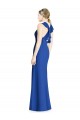 Comprar Azul real Trompeta Halter Cuello Alto Gasa Largo Vestidos de dama de honor