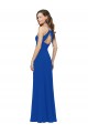 Comprar Azul real línea A Tirantes espagueti Cuello en V Gasa Largo Vestidos de dama de honor