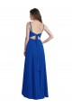 Comprar Azul real línea A Tirantes espagueti Gasa Largo Asimétrico Vestidos de dama de honor