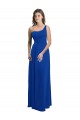 Comprar Azul real línea A Un Hombre Gasa Largo Vestidos de dama de honor