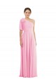 Comprar Barely rosa Trompeta Un Hombre Gasa Largo Vestidos de dama de honor