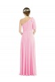 Comprar Barely rosa Trompeta Un Hombre Gasa Largo Vestidos de dama de honor
