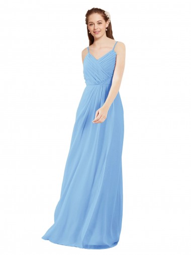 Comprar Bígaro Cubierta Cuello en V Gasa Largo Vestidos de dama de honor