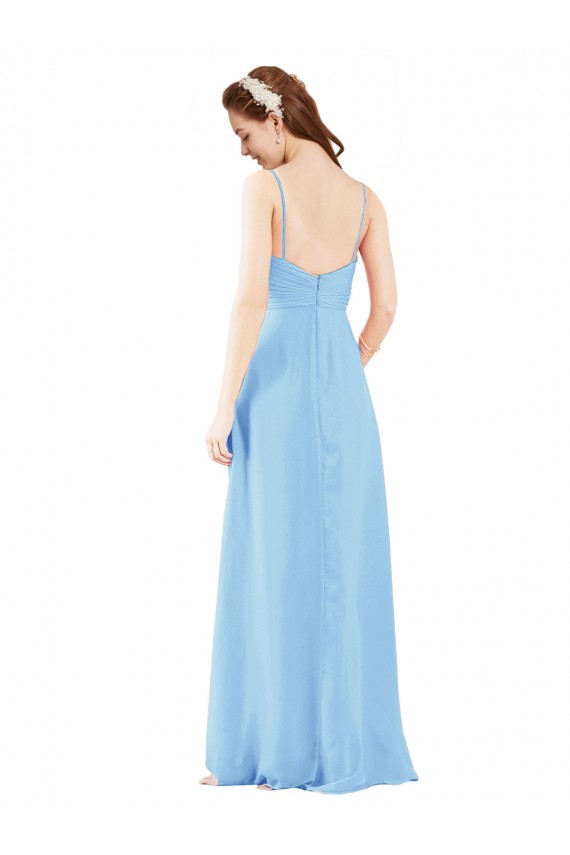 Comprar Bígaro Cubierta Cuello en V Gasa Largo Vestidos de dama de honor