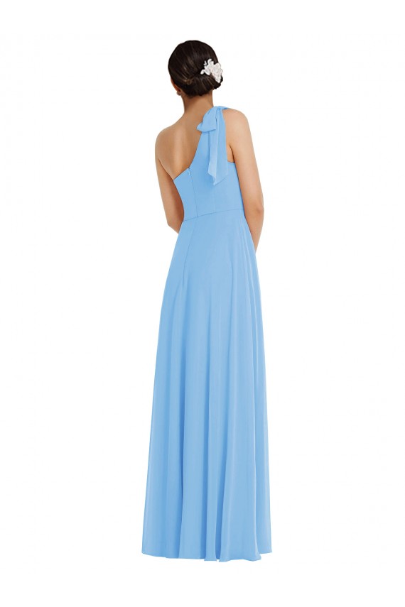 Comprar Bígaro Trompeta Un Hombre Gasa Largo Vestidos de dama de honor