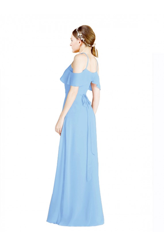 Comprar Bígaro línea A Halter Gasa Largo Vestidos de dama de honor