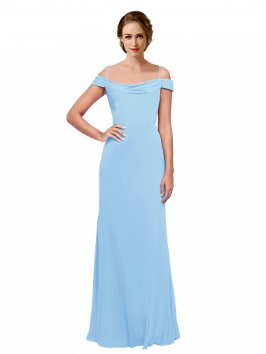 Comprar Bígaro línea A Hombros Descubiertos Tirantes espagueti Gasa Largo Vestidos de dama de honor