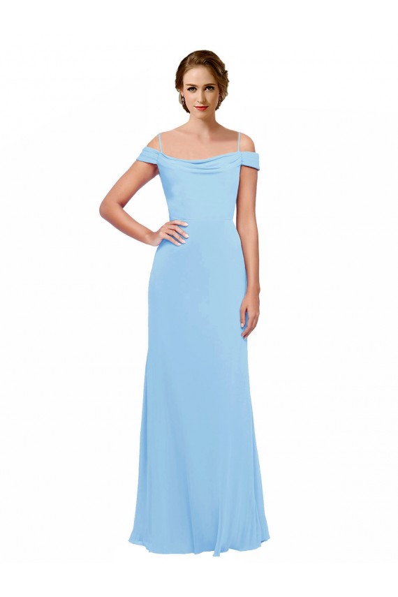 Comprar Bígaro línea A Hombros Descubiertos Tirantes espagueti Gasa Largo Vestidos de dama de honor