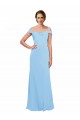 Comprar Bígaro línea A Hombros Descubiertos Tirantes espagueti Gasa Largo Vestidos de dama de honor