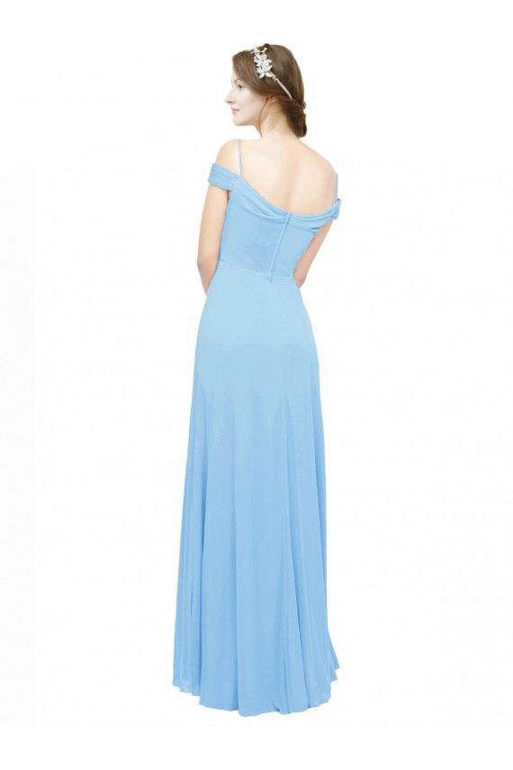Comprar Bígaro línea A Hombros Descubiertos Tirantes espagueti Gasa Largo Vestidos de dama de honor