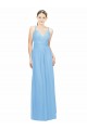 Comprar Bígaro línea A Tirantes espagueti Cuello en V Gasa Largo Vestidos de dama de honor
