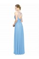 Comprar Bígaro línea A Tirantes espagueti Cuello en V Gasa Largo Vestidos de dama de honor