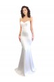 Comprar Blanco Sirena Cuello de Corazón Sin tirantes Cuello Alto Crepé Elástico Largo Formales Vestidos de dama de honor / Vestidos de fiesta