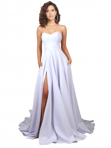 Comprar Blanco línea A Cuello de Corazón Crepé Elástico Sencillo Playa Vestidos de novia