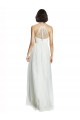 Comprar Blanco línea A Halter Cuello Alto Tul Largo Vestidos de dama de honor