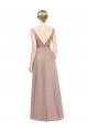 Comprar Blush línea A Cuello en V Tul Largo Vestidos de dama de honor